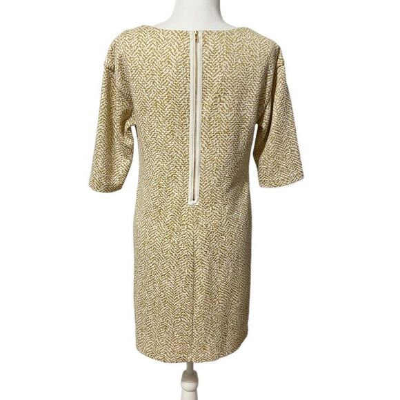 MAGGY LONDON Size 6 Metallic Gold White Sheath Dress Small - Picture 11 of 14